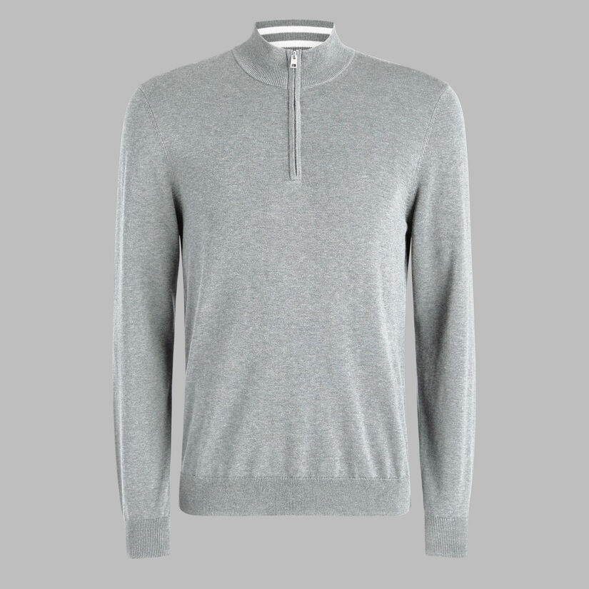 COOLING COTTON 1/4 ZIP SWEATER image number 1
