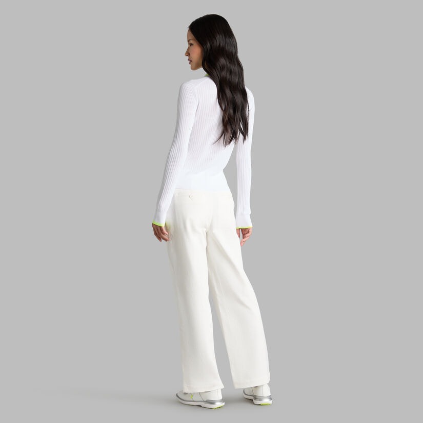 RIBBED KNIT LONG SLEEVE POLO SWEATER image number 5