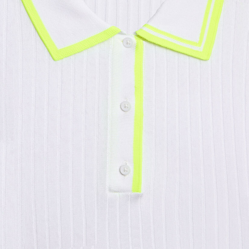 RIBBED KNIT LONG SLEEVE POLO SWEATER image number 6