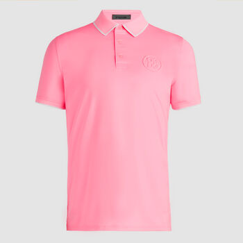 CIRCLE G'S EMBOSSED TECH JERSEY BANDED SLEEVE POLO