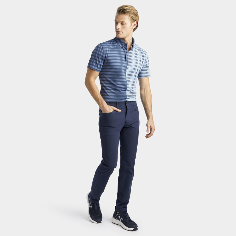 SPLIT STRIPE CONTRAST TECH JERSEY POLO image number 4