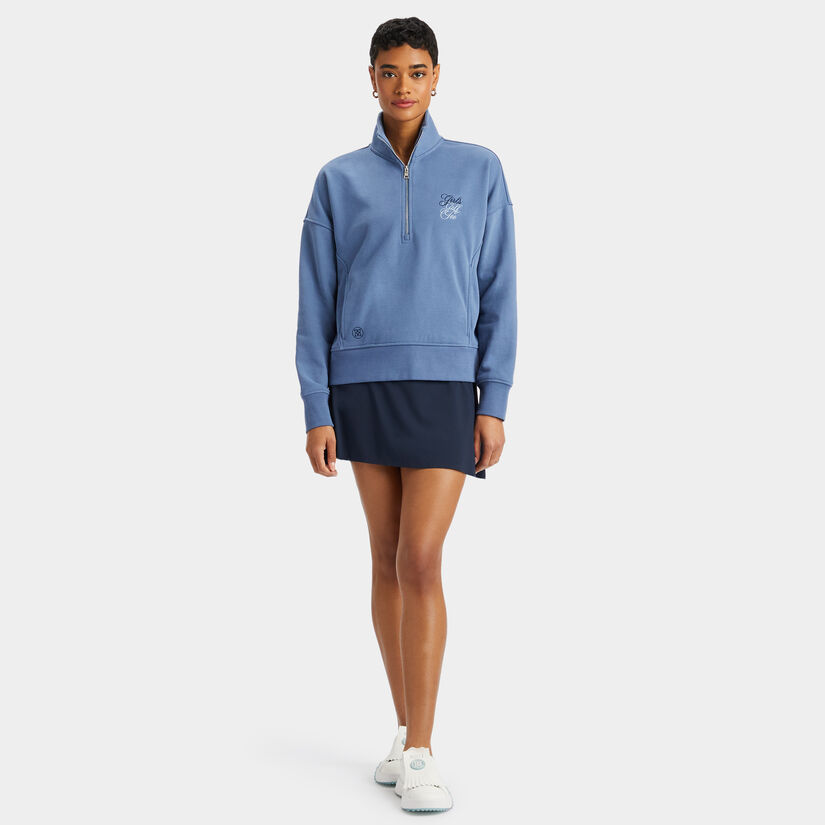 GIRLS GOLF TOO FRENCH TERRY QUARTER ZIP BOXY PULLOVER image number 4