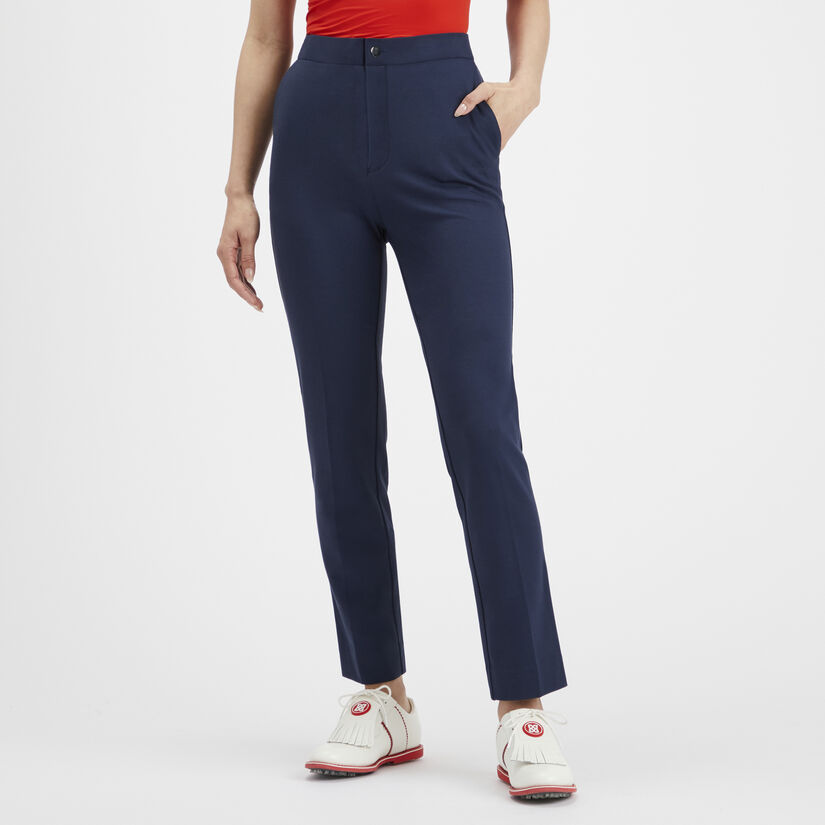 DOUBLE KNIT CIGARETTE LEG HIGH RISE STRETCH TROUSER image number 3