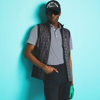FEEDER STRIPE TECH PIQUÉ MODERN SPREAD COLLAR POLO