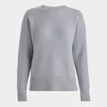 CASHMERE SIDE ZIP RIBBED CREWNECK SWEATER image number 2
