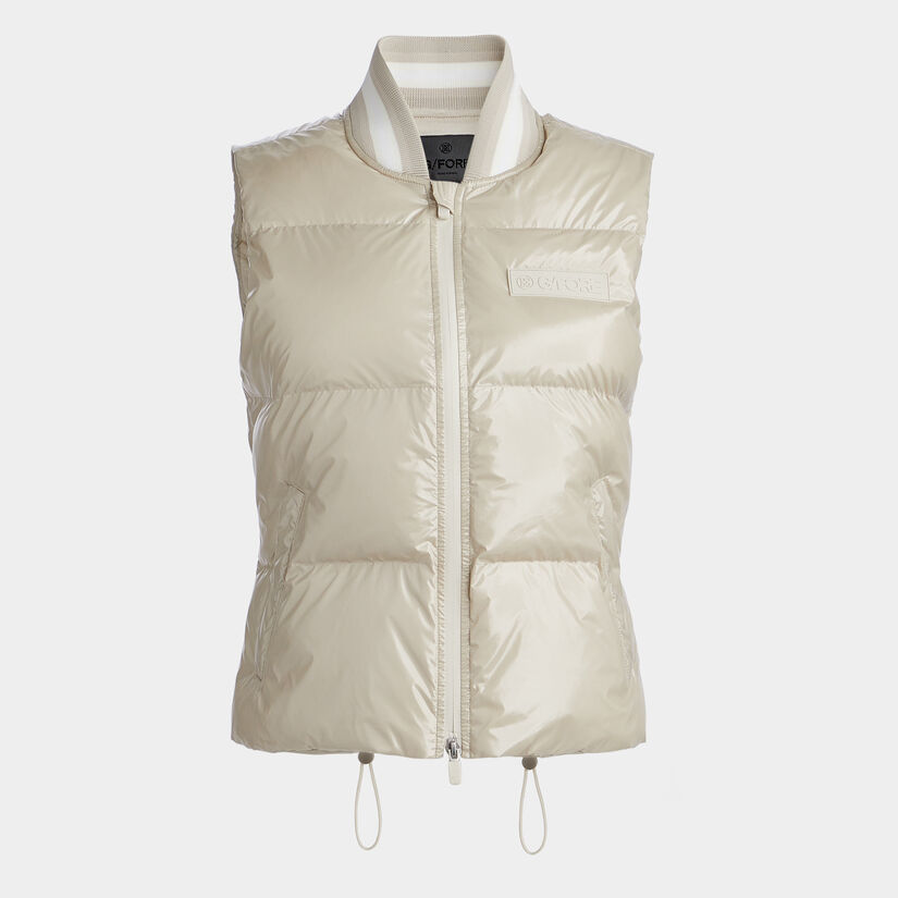 CIRCLE G'S COATED NYLON QUILTED PUFFER VEST image number 1