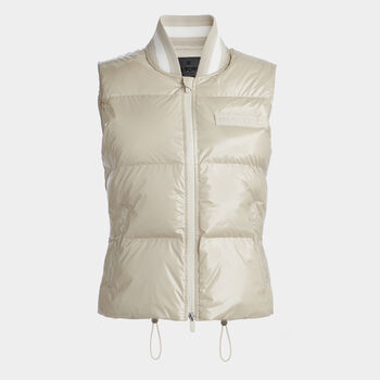 CIRCLE G'S COATED NYLON QUILTED PUFFER VEST