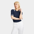 COTTON BLEND RIBBED SHORT SLEEVE SWEATER POLO image number 3