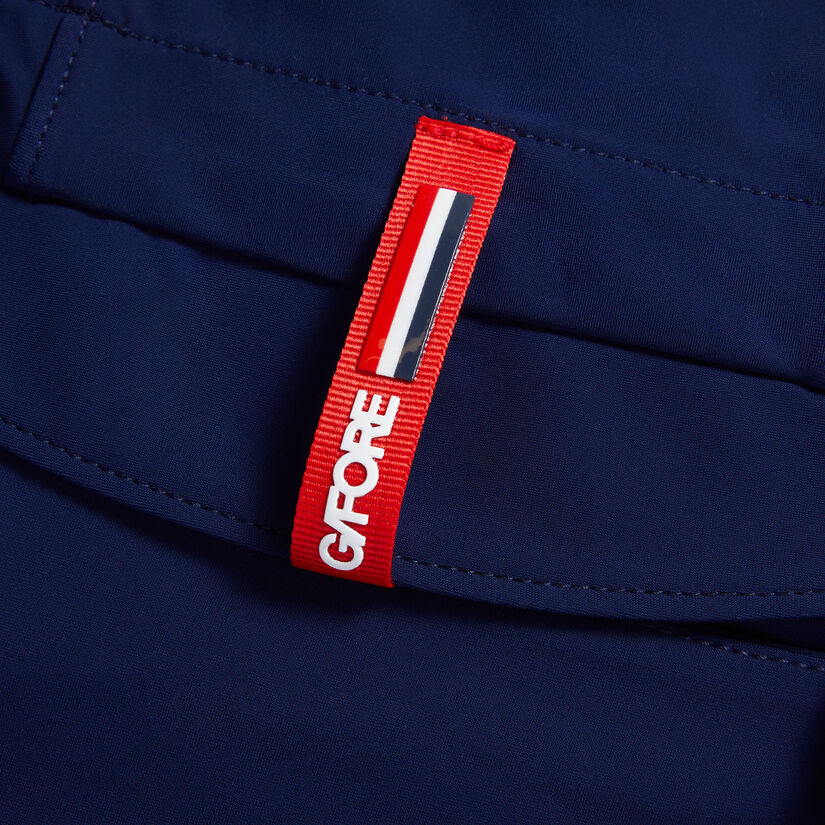 STRETCH WARP KNIT CROPPED QUARTER ZIP HOODED PULLOVER image number 8