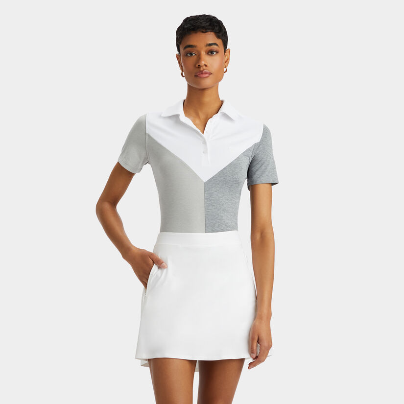 COLOUR BLOCK V MÉLANGE TECH JERSEY POLO image number 3