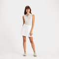 POLKA DOT JACQUARD PLEATED COLLAR SLEEVELESS POLO image number 4
