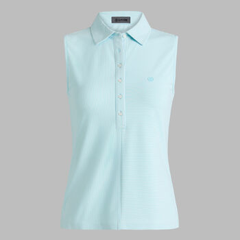 FEEDER STRIPE TECH PIQU&Eacute; SLEEVELESS POLO