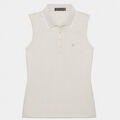 POLKA DOT JACQUARD PLEATED COLLAR SLEEVELESS POLO image number 1