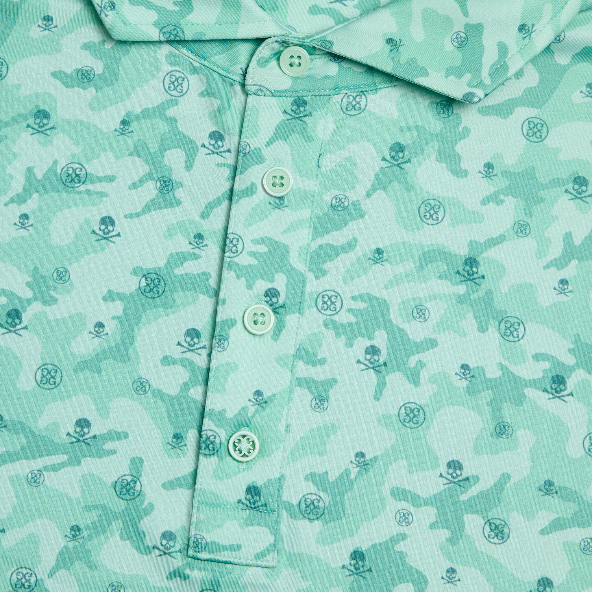 MAPPED ICON CAMO TECH JERSEY MODERN SPREAD COLLAR POLO