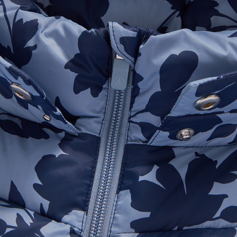 TONAL FLORAL NYLON PUFFER VEST image number 8