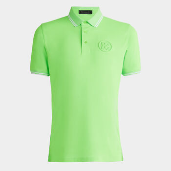 EMBOSSED LOGO BANDED SLEEVE TECH PIQUÉ POLO