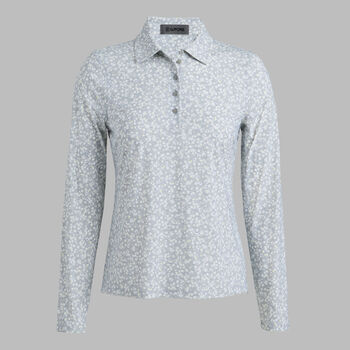 DITSY FLORAL TECH JERSEY LONG SLEEVE POLO