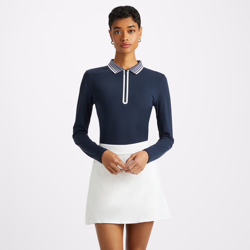 FEATHERWEIGHT SILKY TECH NYLON QUARTER ZIP POLO image number 3