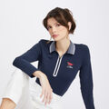LIMITED EDITION U.S. OPEN FEATHERWEIGHT SILKY TECH NYLON QUARTER ZIP POLO image number 2