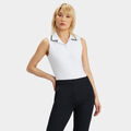 TUX RIB PLEATED COLLAR SILKY TECH NYLON SLEEVELESS POLO image number 3