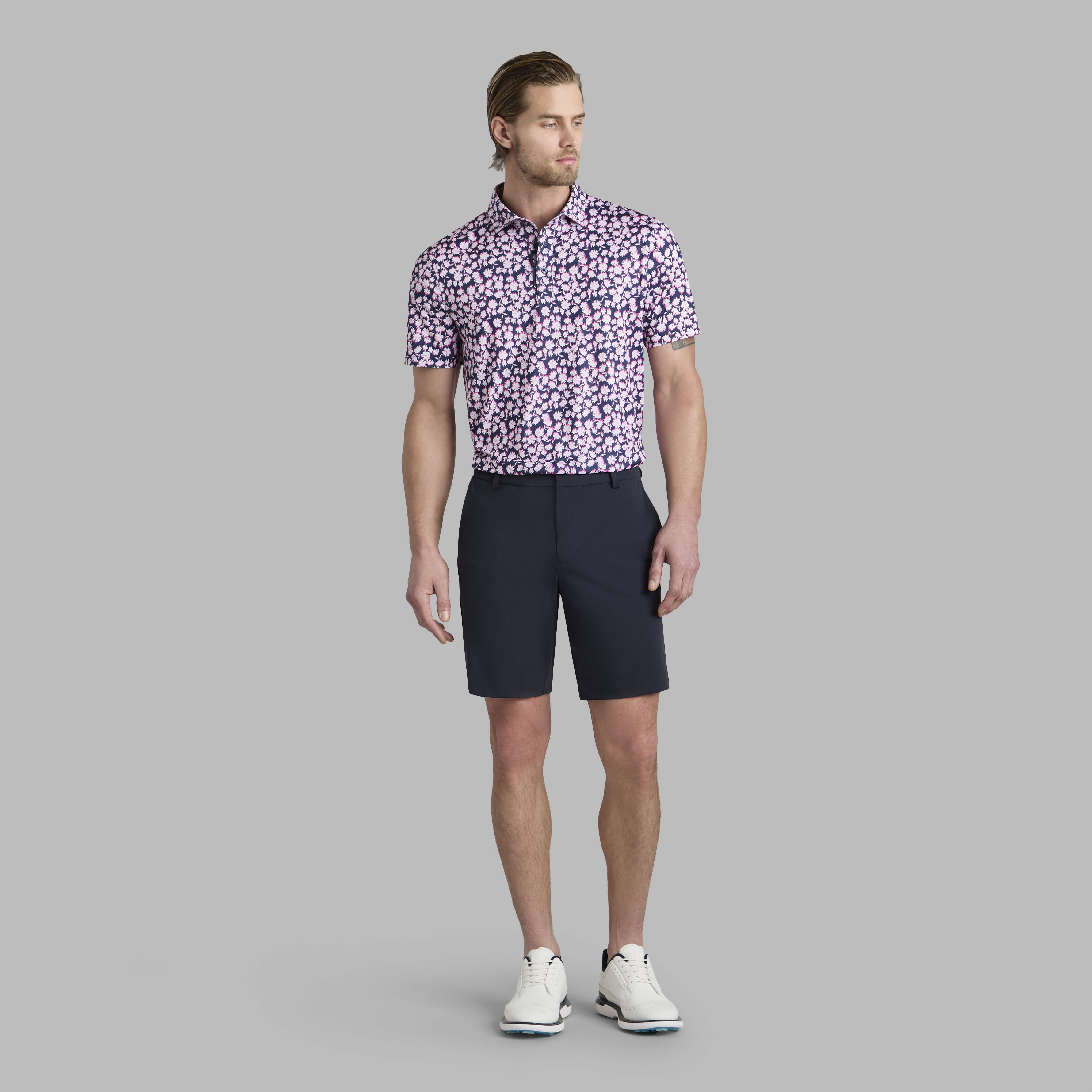 【超目玉枠】 JERSEY STRETCH TECH FLORAL OPTIC POLO SHIRTS POLO MEN'S | トップス