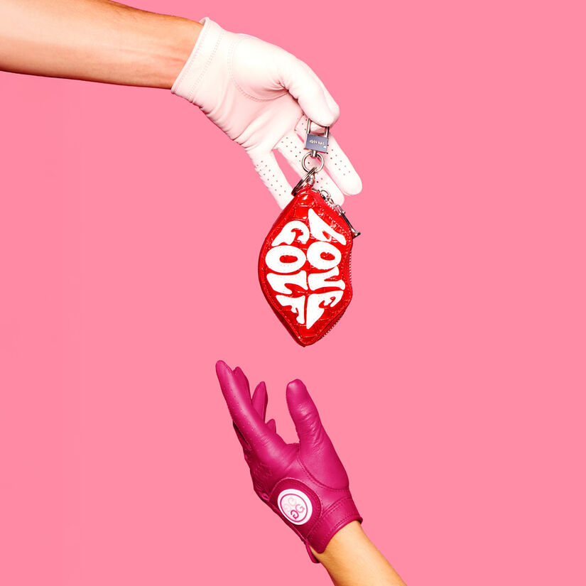 LOVE G CROC-EMBOSSED LEATHER COIN PURSE KEYCHAIN image number 6