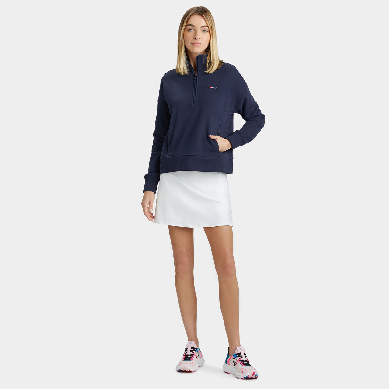 I HATE GOLF FRENCH TERRY QUARTER ZIP BOXY PULLOVER | WOMEN'S