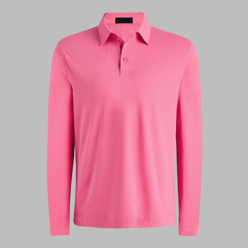 SUPER SOFT BRUSHED COTTON LONG SLEEVE POLO image number 2