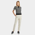 CONTRAST STRIPE MERINO WOOL SHORT SLEEVE SWEATER POLO image number 4