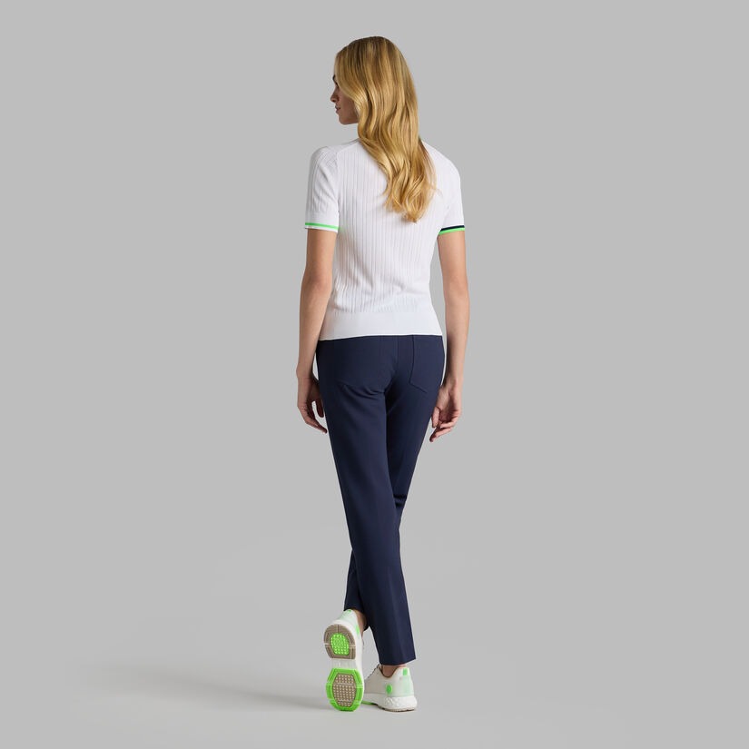 RIBBED COTTON BLEND SWEATER POLO | WOMEN'S POLO SHIRTS | G/FORE