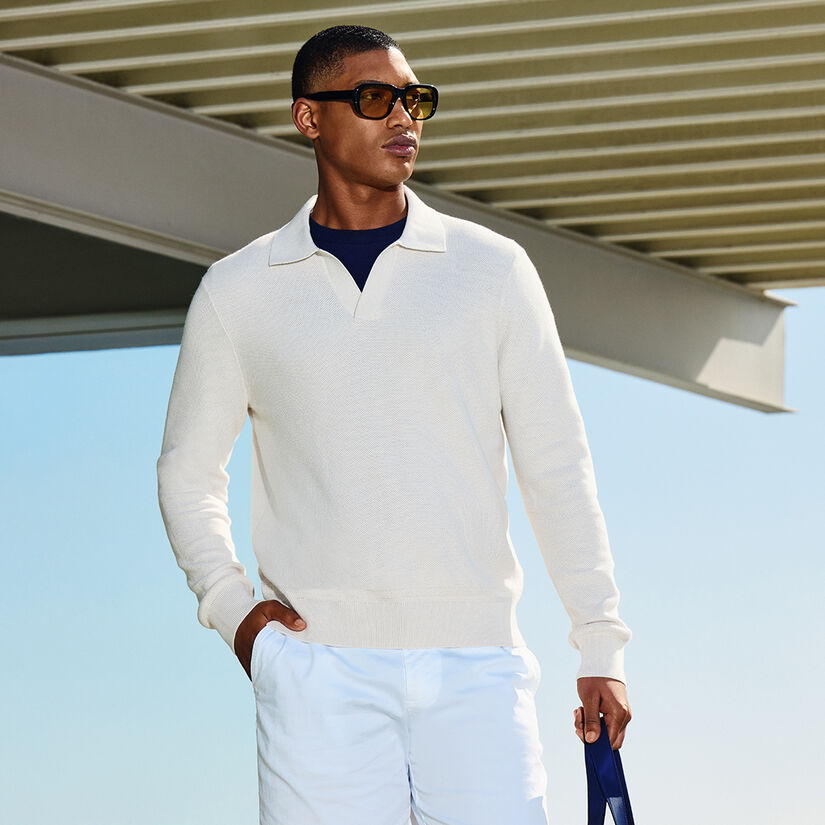 JOHNNY COLLAR COOLING COTTON SWEATER POLO image number 6