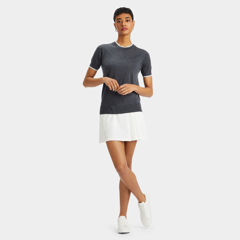MERINO WOOL SHORT SLEEVE SWEATER image number 4