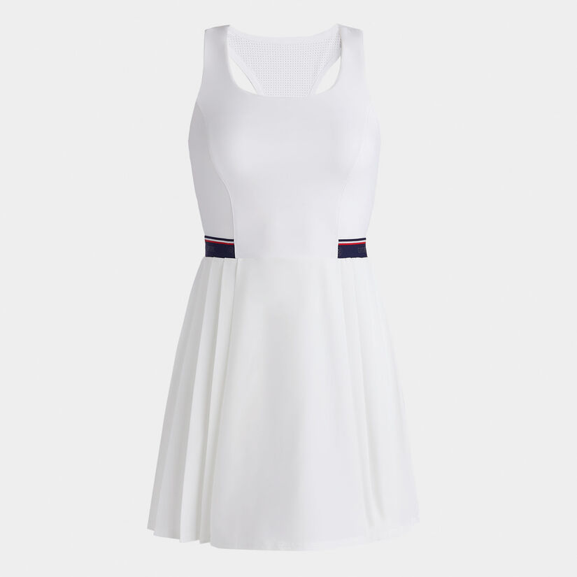 RACERBACK STRETCH OPS PLEATED TENNIS DRESS WITH SHORT WOMEN S