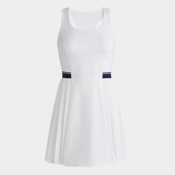 RACERBACK STRETCH OPS PLEATED TENNIS DRESS WITH SHORT