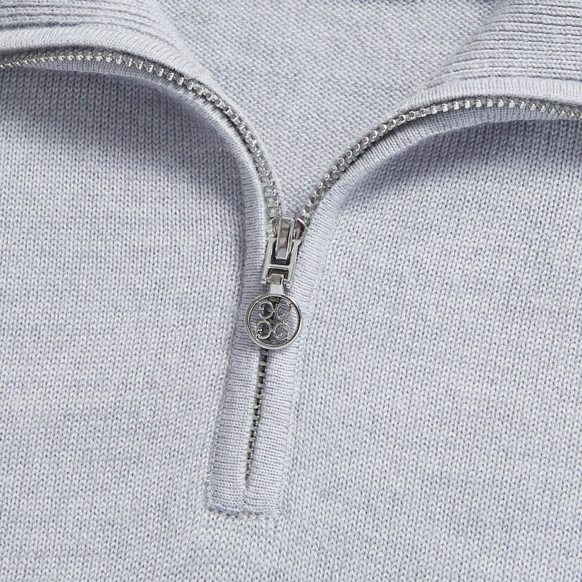 COLOUR BLOCK MERINO WOOL QUARTER ZIP SWEATER image number 6