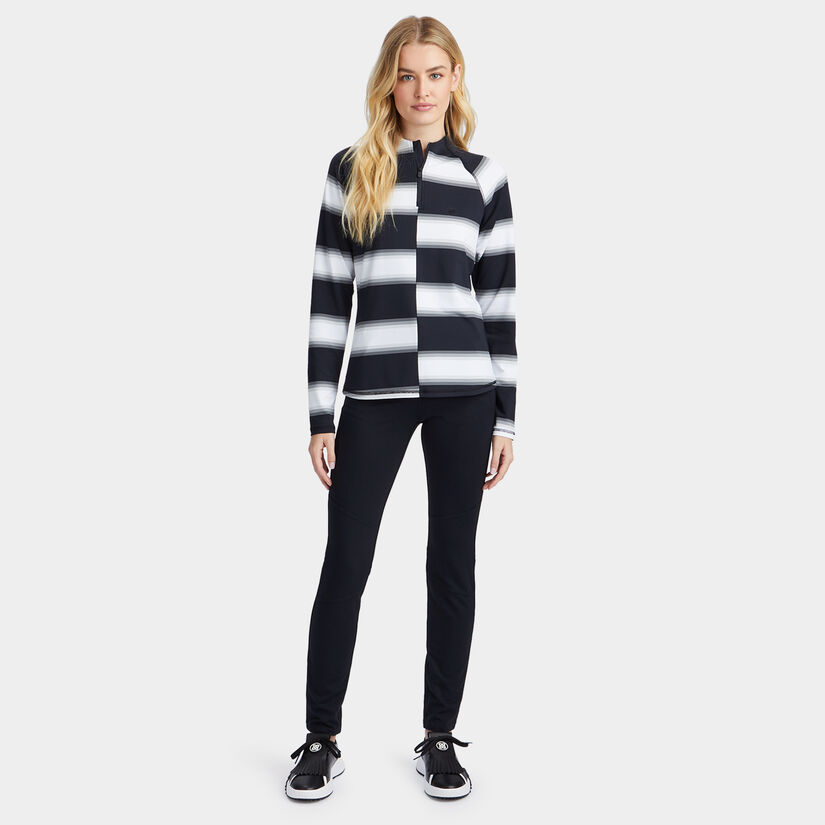 OFFSET GRADIENT STRIPE TECH QUARTER ZIP PULLOVER image number 4