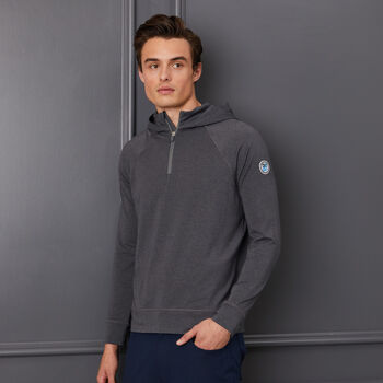 HOODED LUXE QUARTER ZIP SLIM FIT MID LAYER