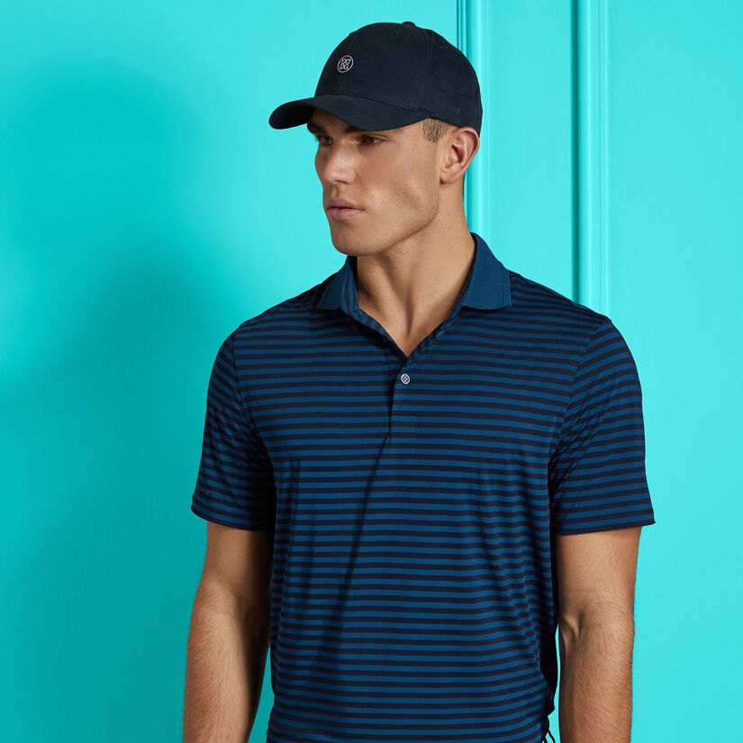 PERFORATED STRIPE TECH JERSEY POLO image number 2