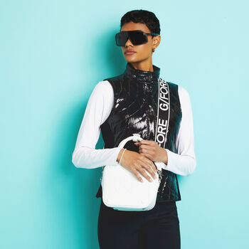 QUILTED NYLON COATED MERINO WOOL-LINED SNAP VEST
