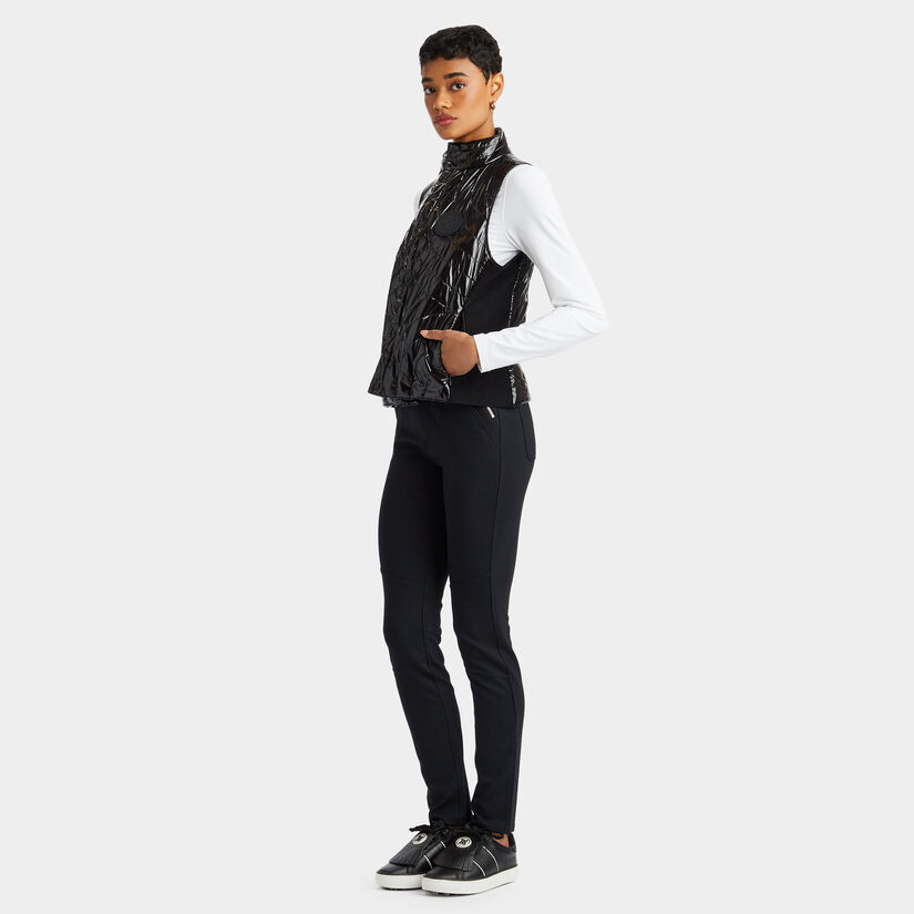 QUILTED NYLON COATED MERINO WOOL-LINED SNAP VEST image number 4