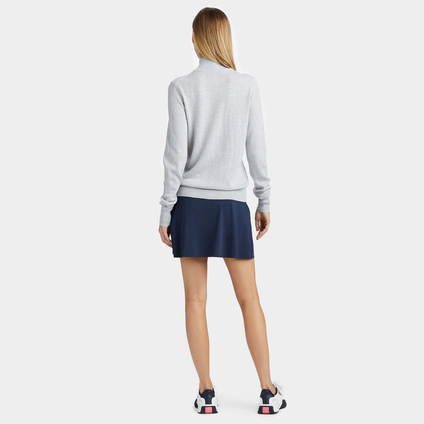 CONTRAST TIPPED MERINO WOOL QUARTER ZIP SWEATER image number 4