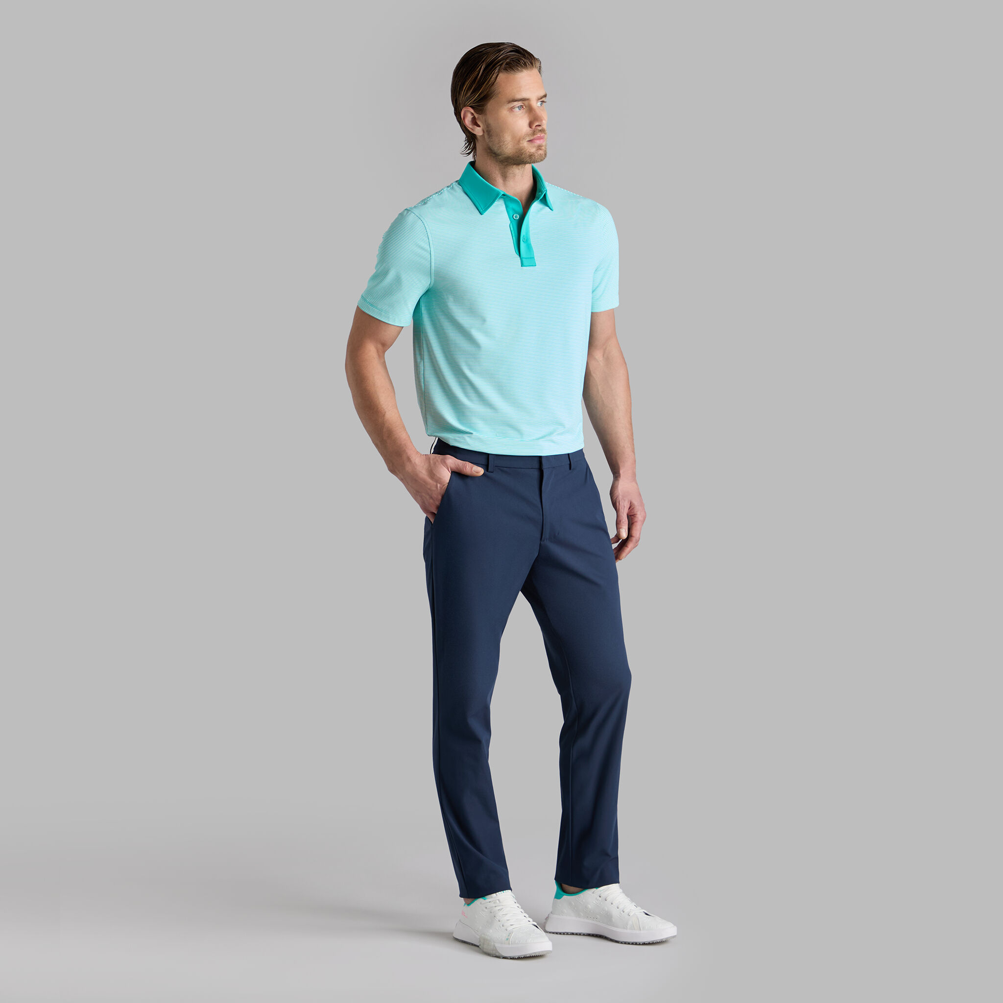 FEEDER STRIPE FINE TECH JERSEY POLO