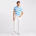 OFFSET STRIPE MODERN SPREAD COLLAR TECH PIQUÉ SLIM FIT POLO image number 4