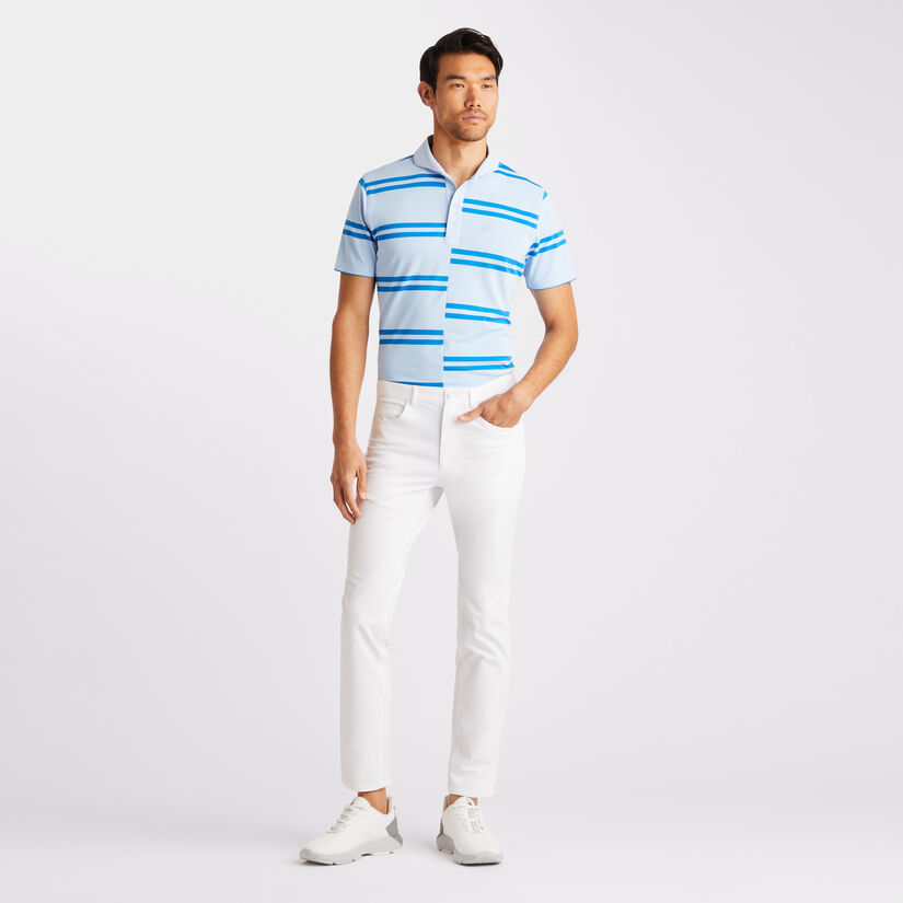 OFFSET STRIPE MODERN SPREAD COLLAR TECH PIQUÉ SLIM FIT POLO image number 4