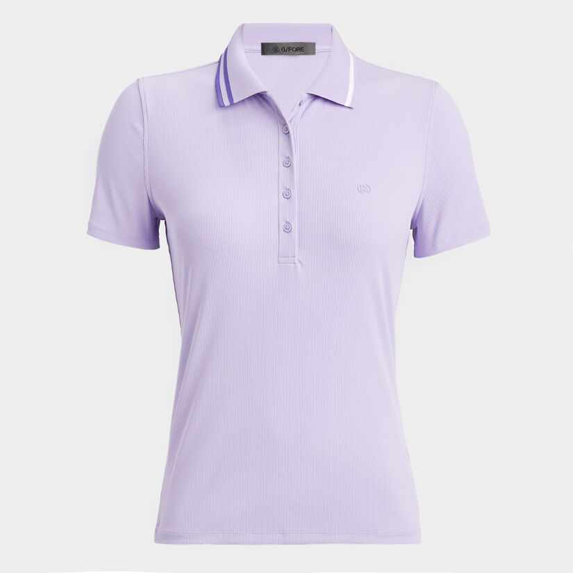RIBBED TECH NYLON CONTRAST COLLAR POLO image number 1
