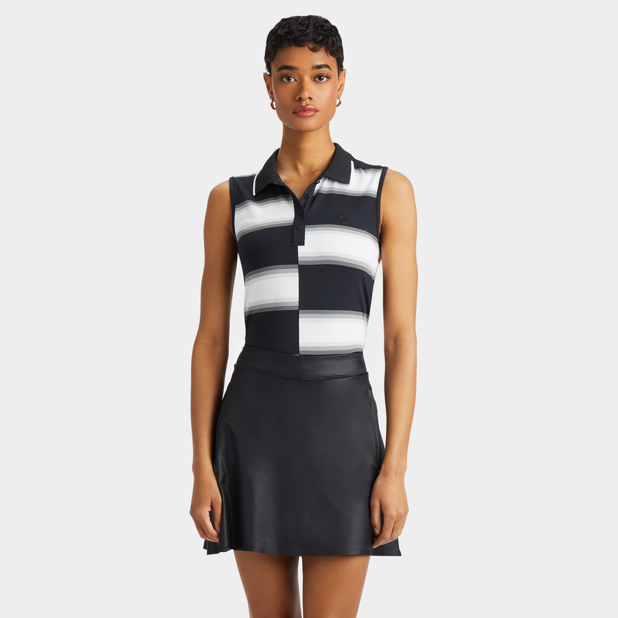 Black outlet sleeveless polo