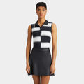 OFFSET GRADIENT STRIPE NYLON SLEEVELESS POLO image number 3