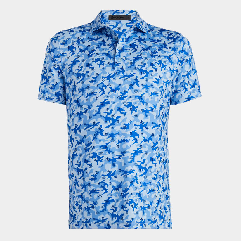 MAPPED ICON CAMO TECH JERSEY MODERN SPREAD COLLAR POLO image number 1