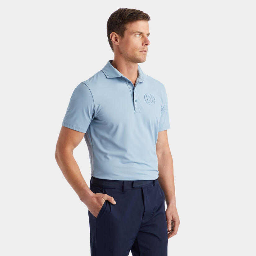 EMBOSSED CIRCLE G'S TECH JERSEY MODERN SPREAD COLLAR POLO image number 3