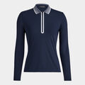 FEATHERWEIGHT SILKY TECH NYLON QUARTER ZIP POLO image number 1